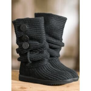 Ugg Australia Women's 5918 Black Classic Cardy Knit Sz 10